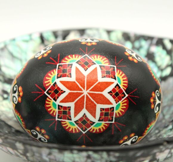 Dandylion Eggs Other - Orange Rose Pysanka Egg, Ukrainian Batik Easter Egg